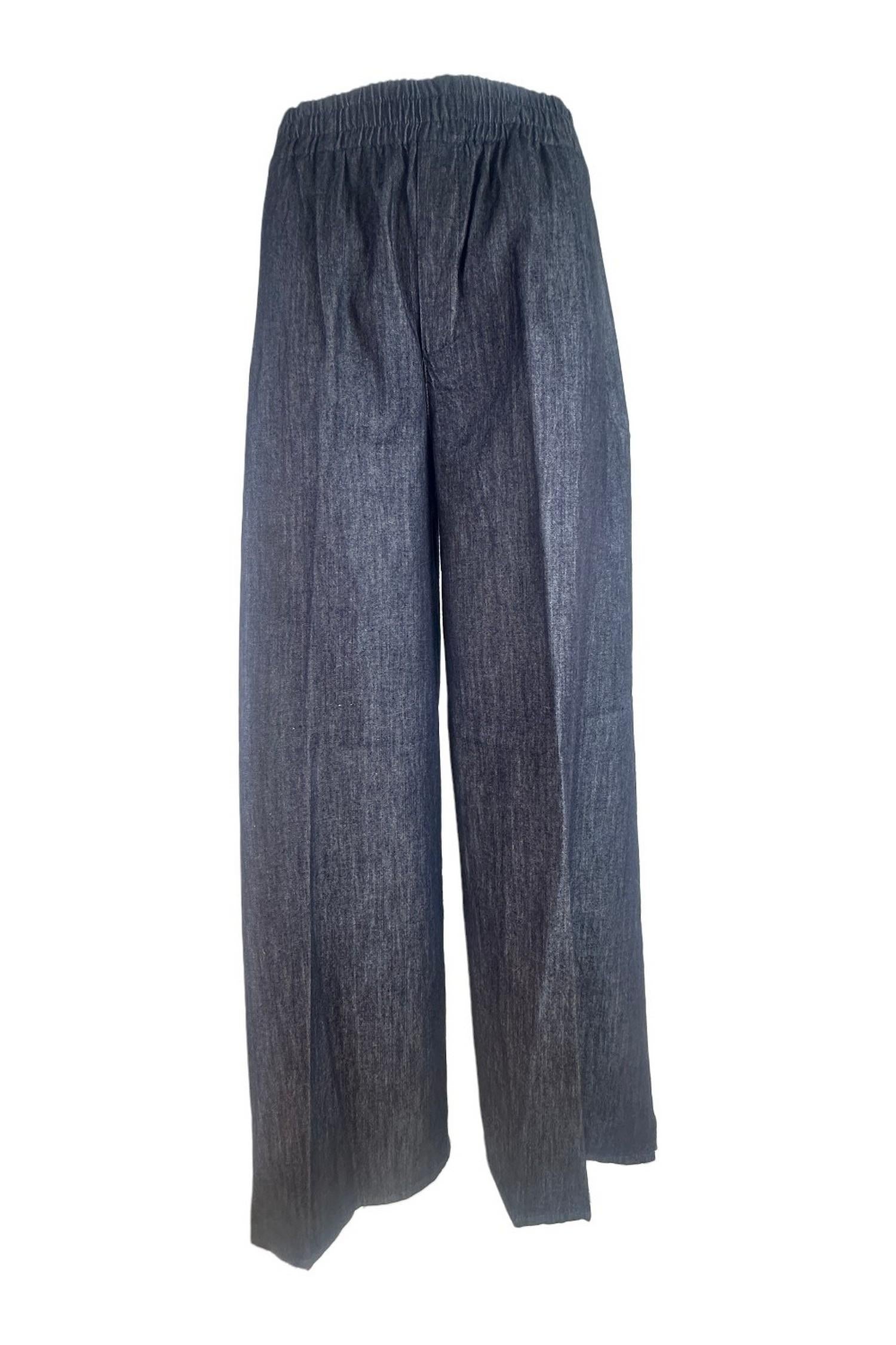 jeans donna largo roos con elastico denim scuro