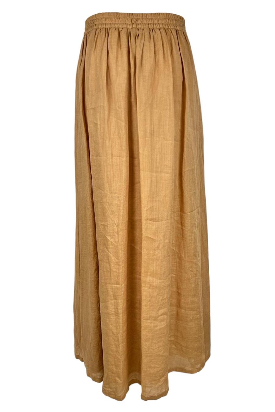 gonna donna in lino caramello
