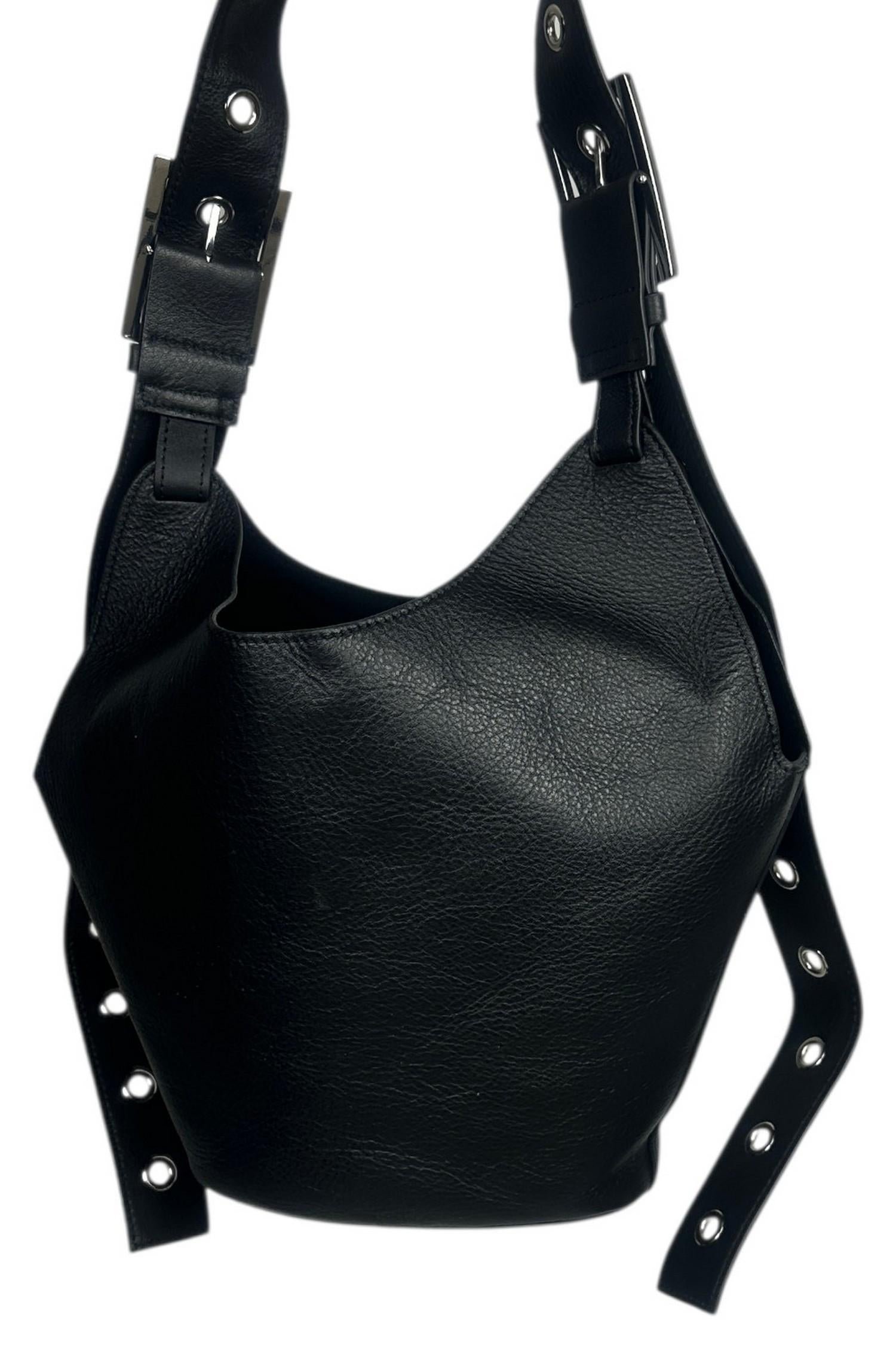 bisaccia media donna in pelle nero