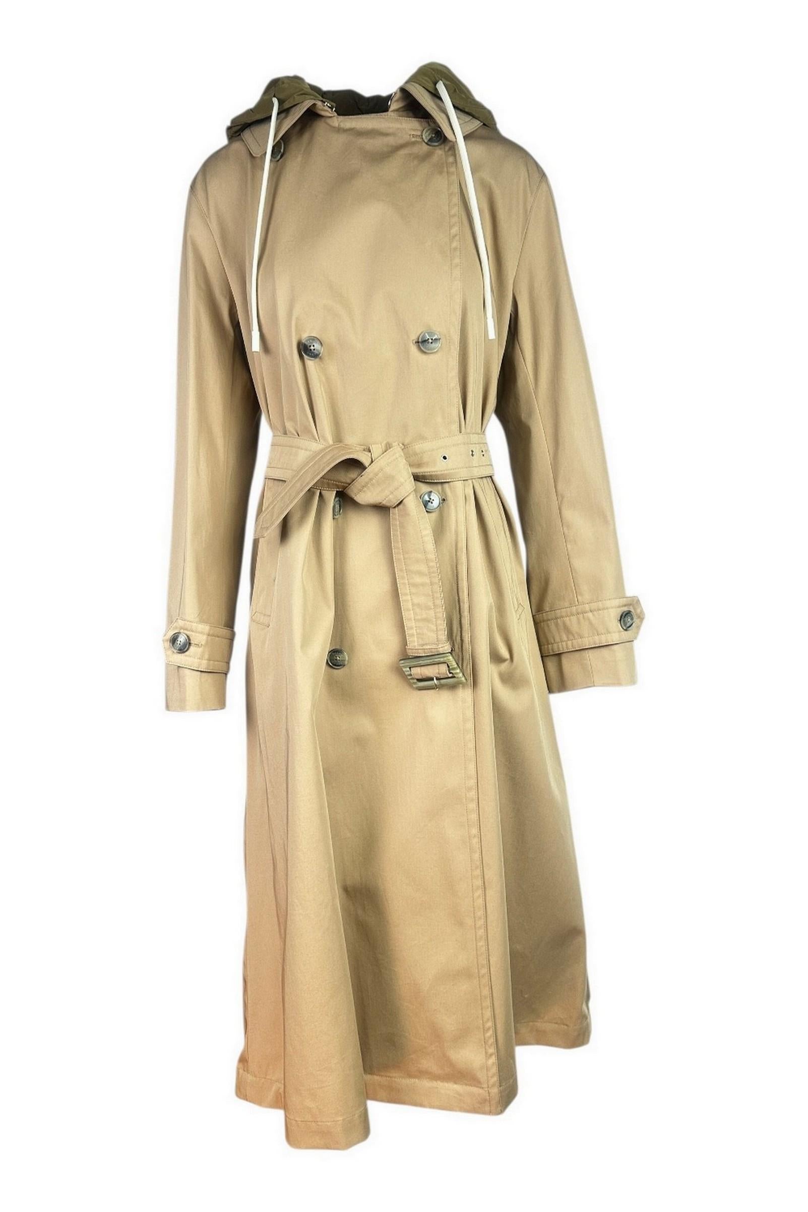 trench donna in cotone cammello