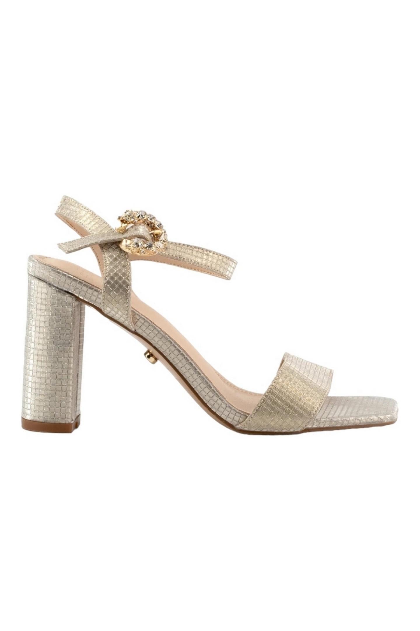 sandalo donna ora con fascia glitterato