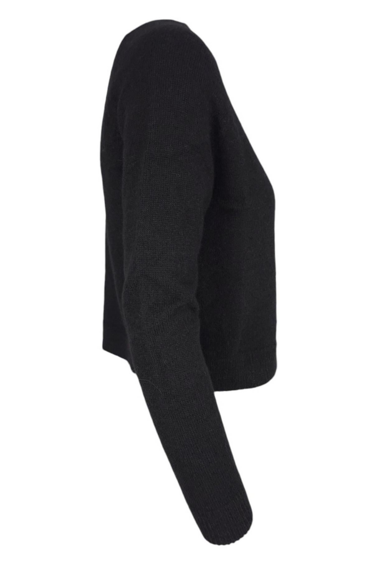 cardigan donna corto con bottoni foderati nero