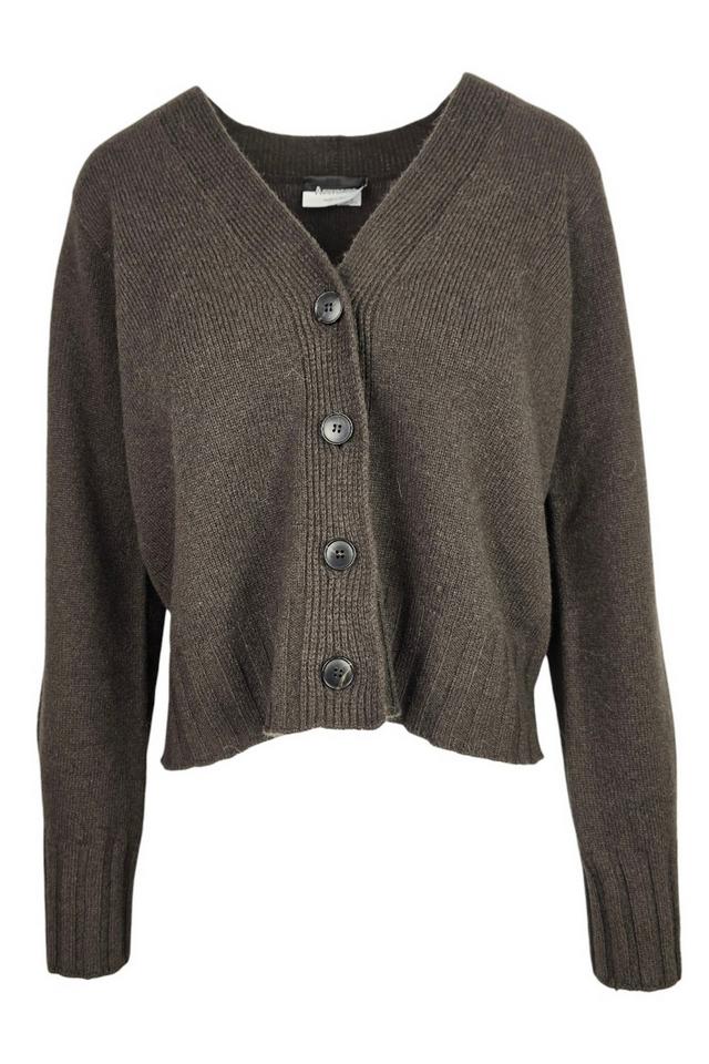 cardigan donna a scatola marrone