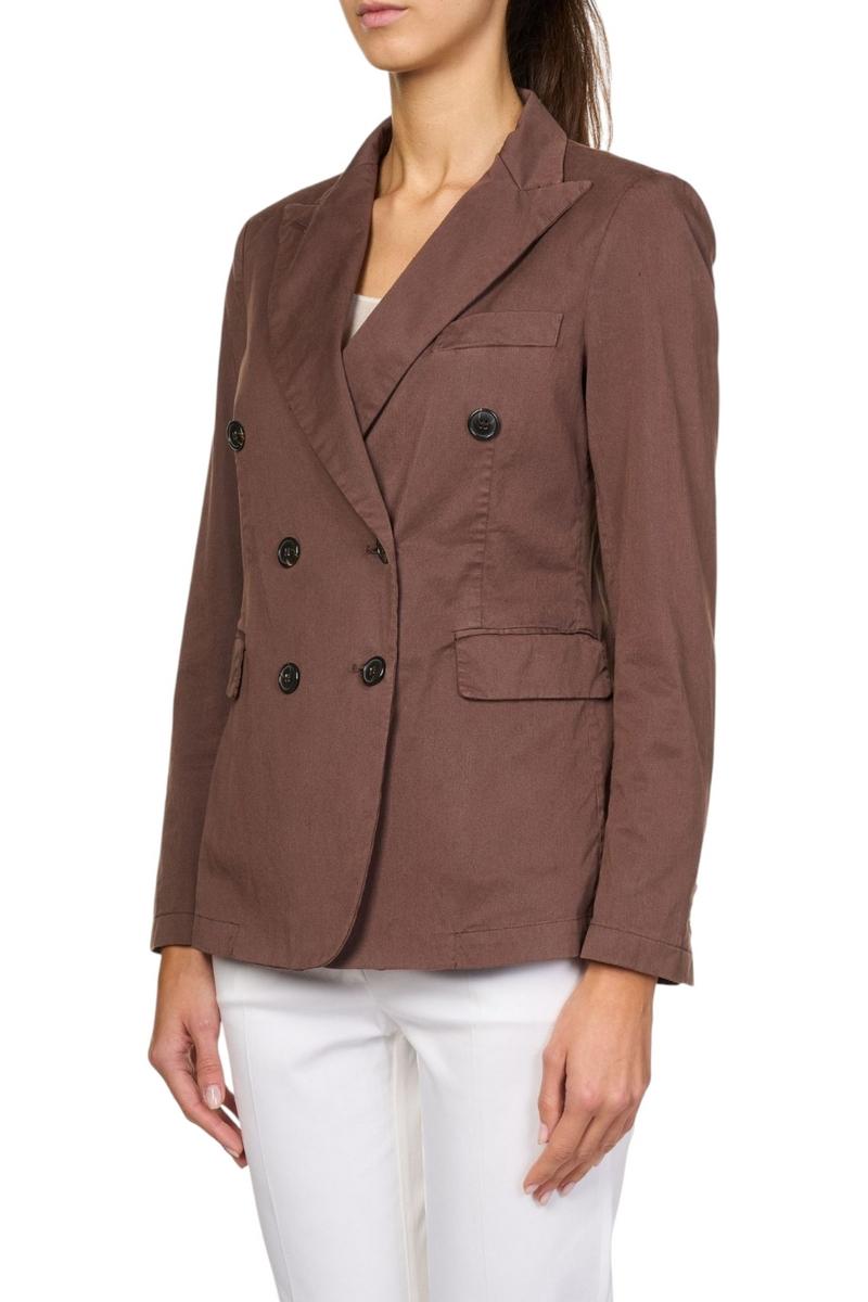 giacca donna doppiopetto in cotone marrone