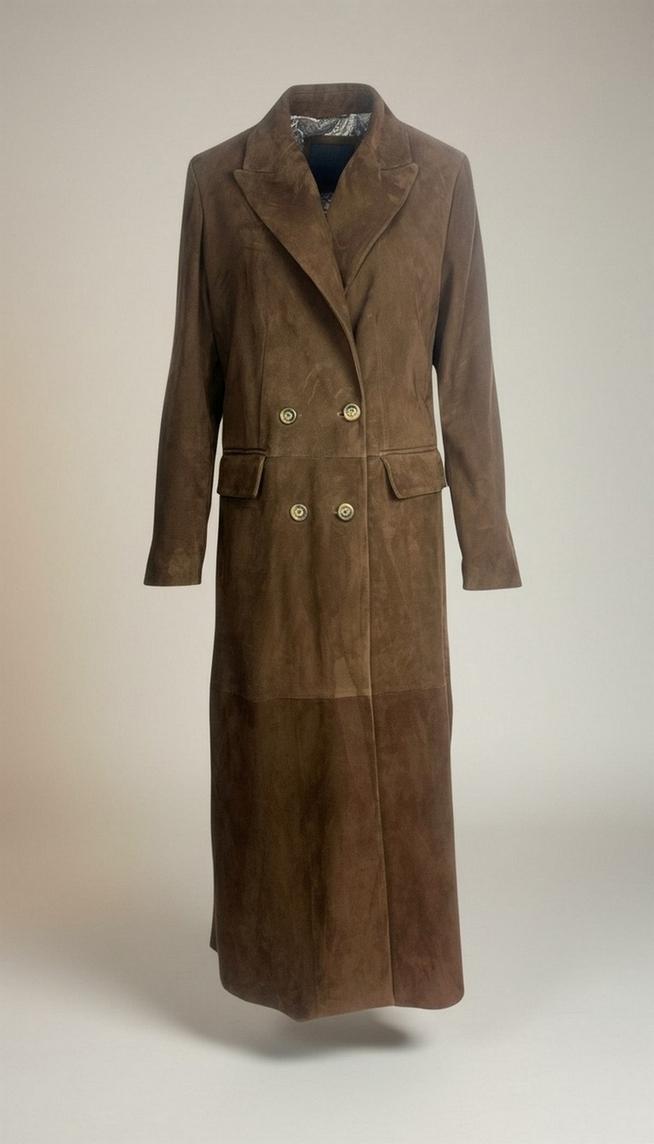 Trench in camoscio marrone
