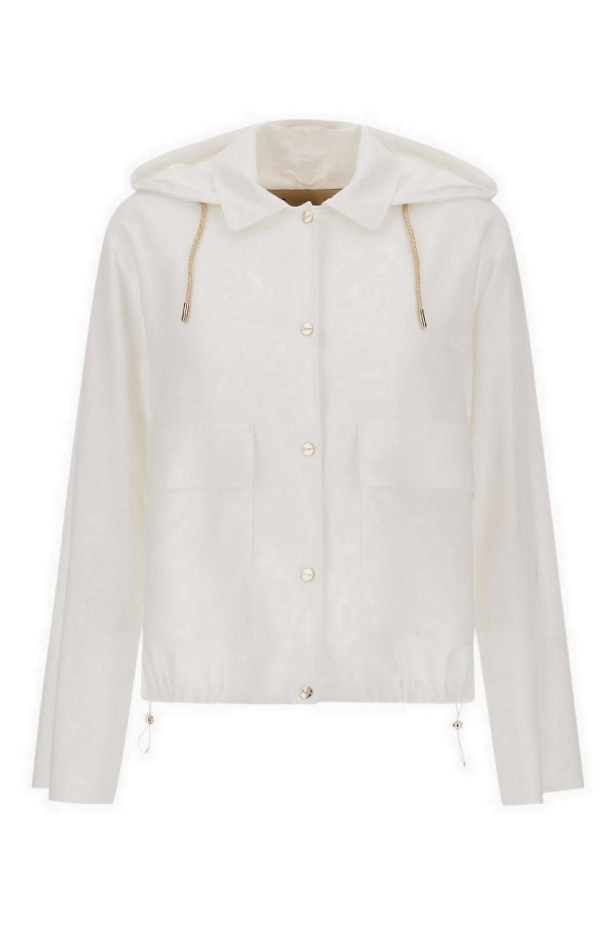 bomber donna in lino e viscosa bianco