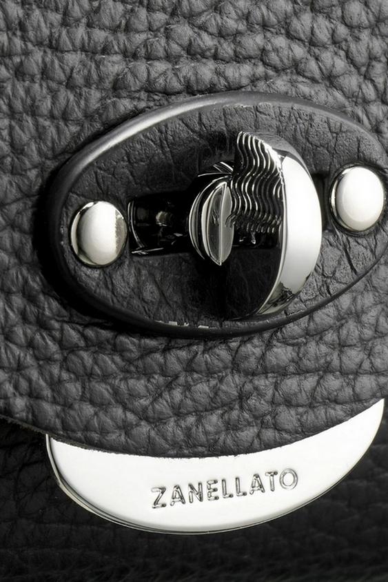 tracollina donna lettera in pelle daily nero