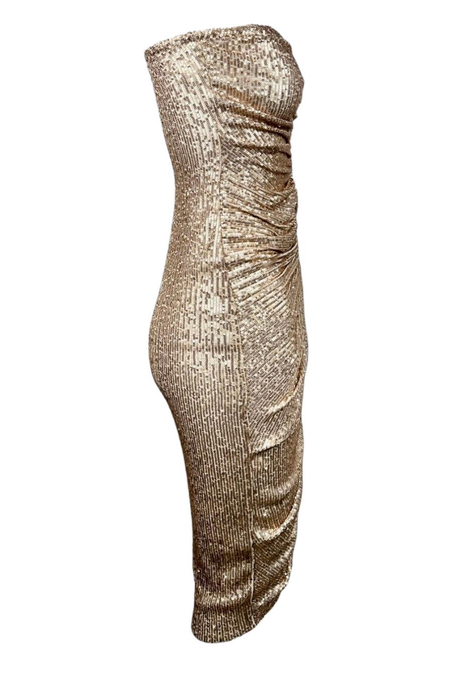 tubino donna con paillettes cipria