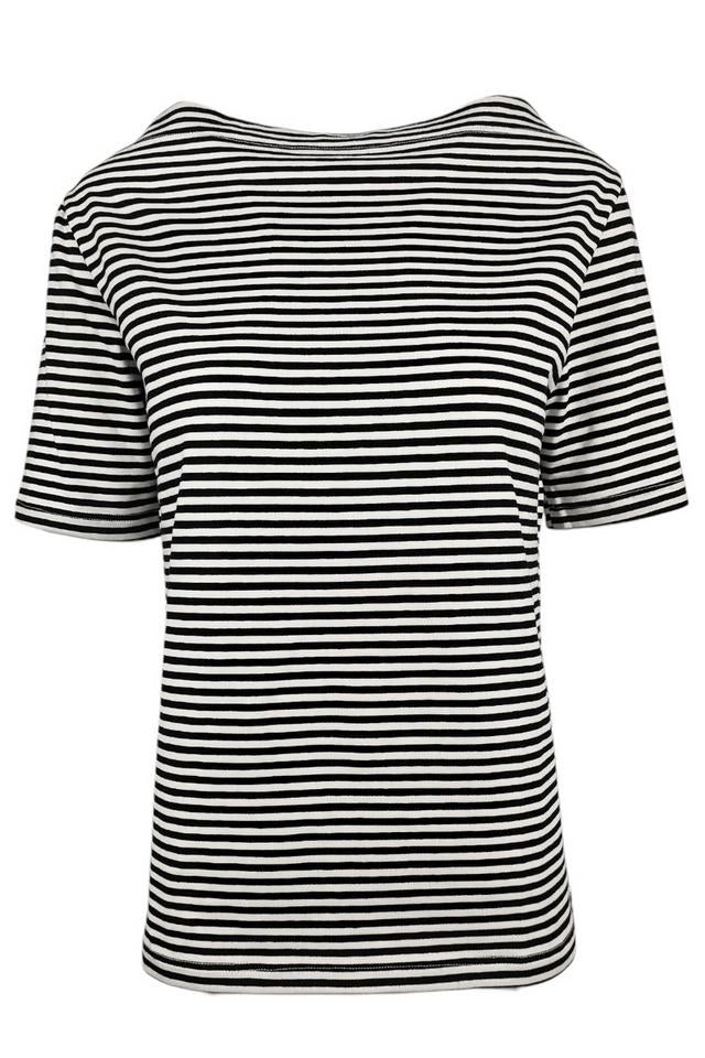 t-shirt donna rigata bianco e nero