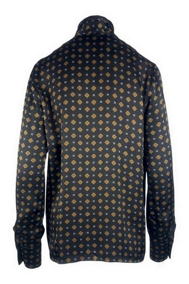 camicia donna fantasia cravatta nero