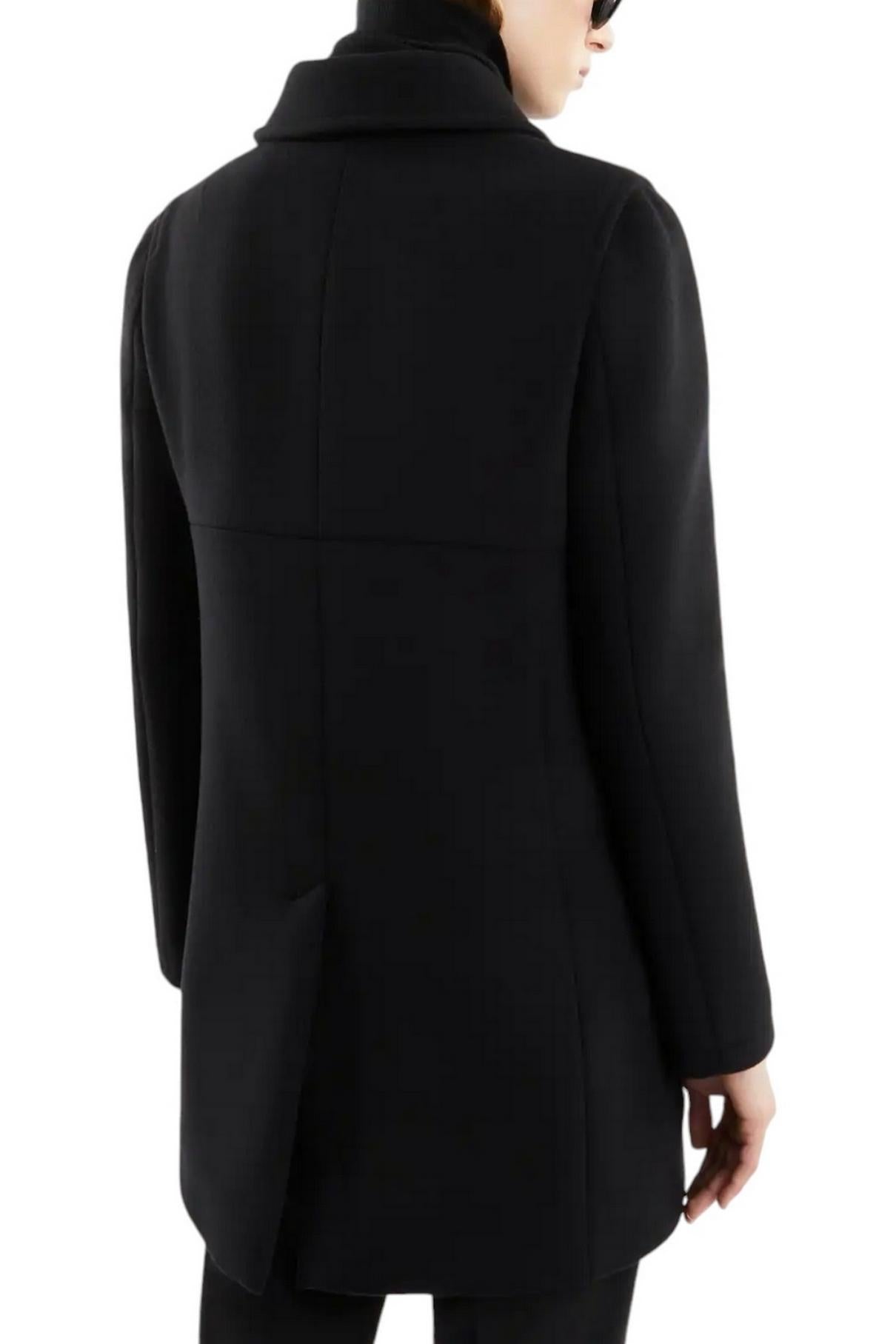 cappotto donna baby coat in panno nero