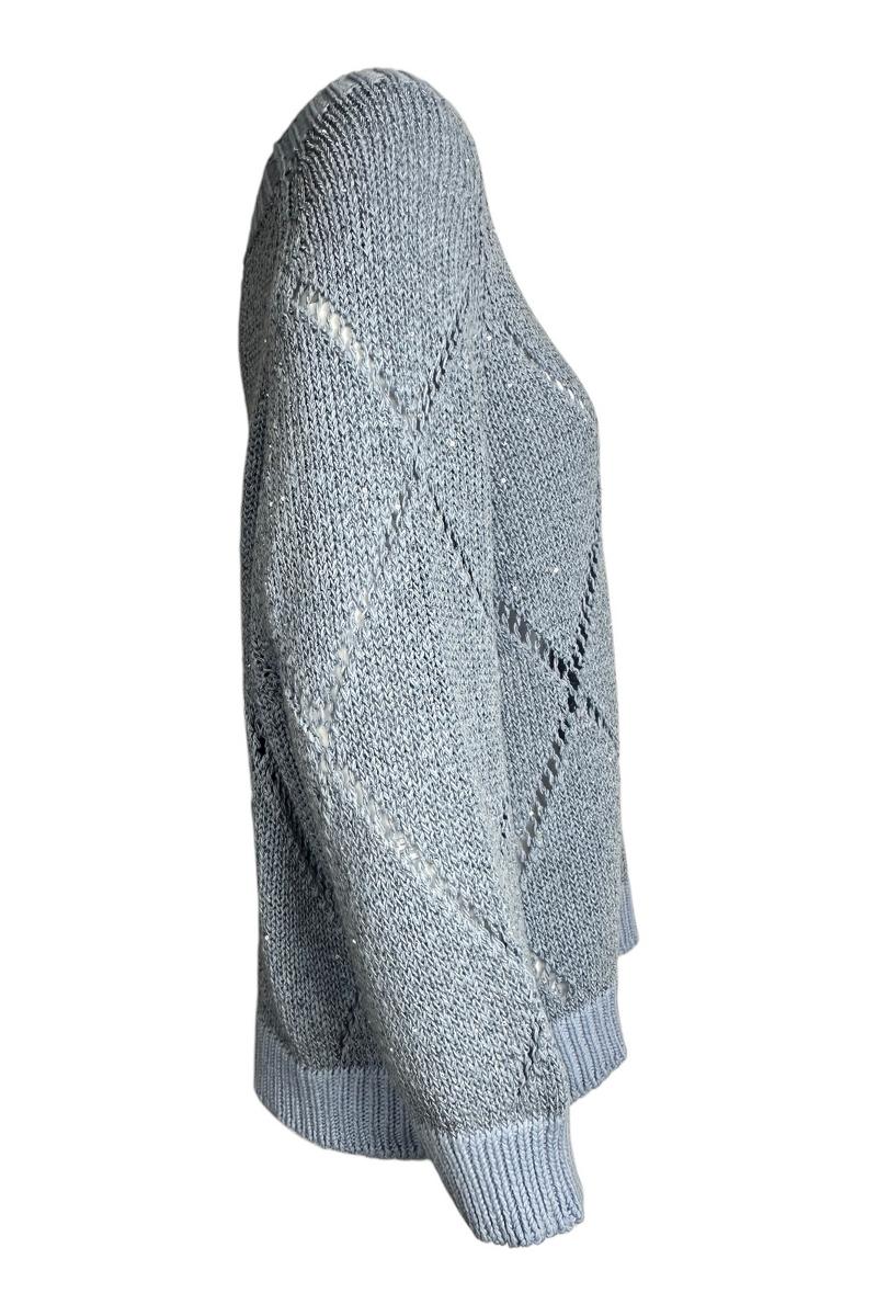 girocollo con paillettes e trafori