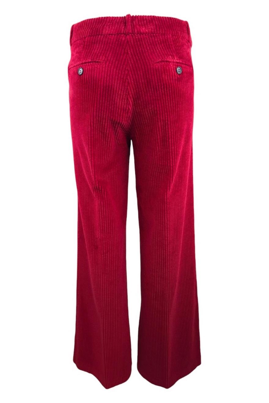 pantalone donna in velluto a coste rosso