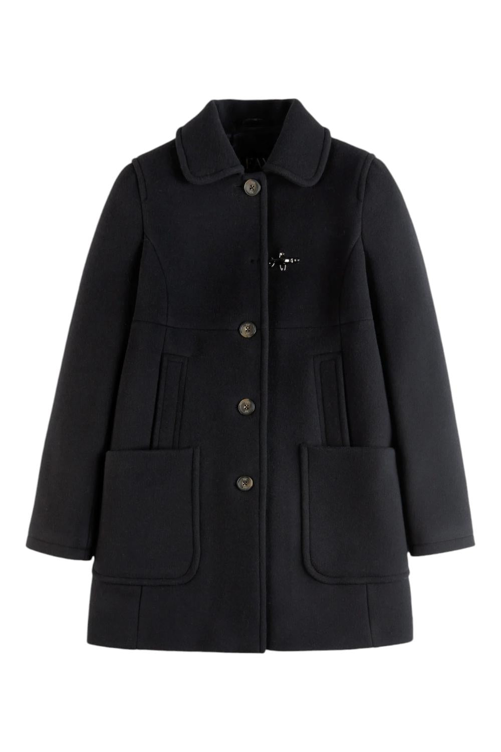 cappotto donna baby coat in panno nero