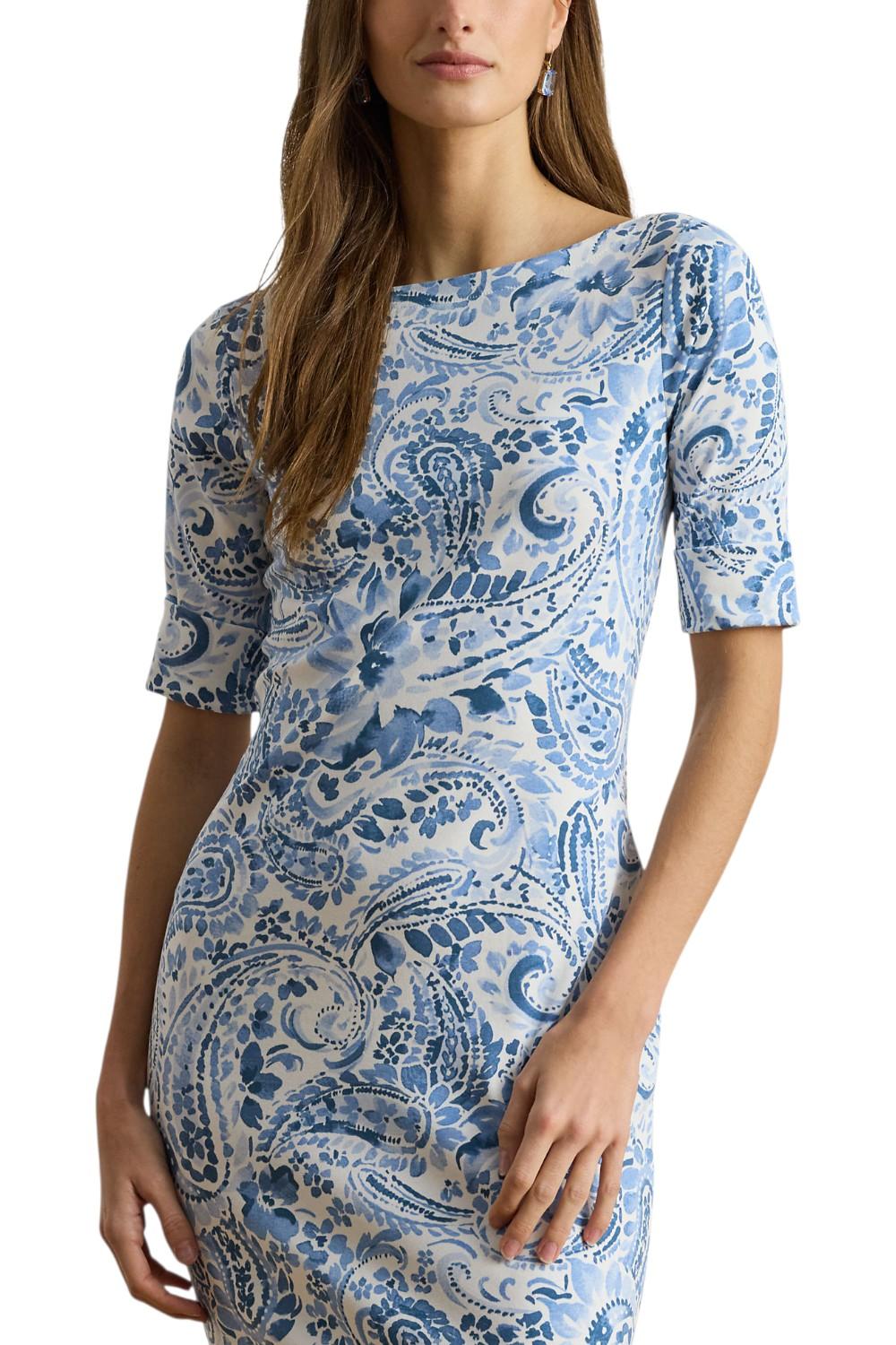 abito donna mhnize in fantasia azzurro