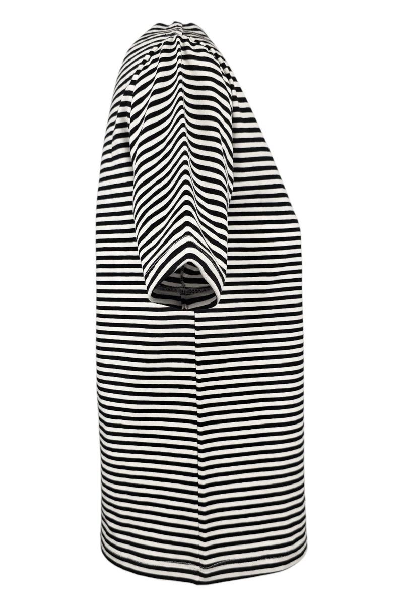 t-shirt donna rigata bianco e nero