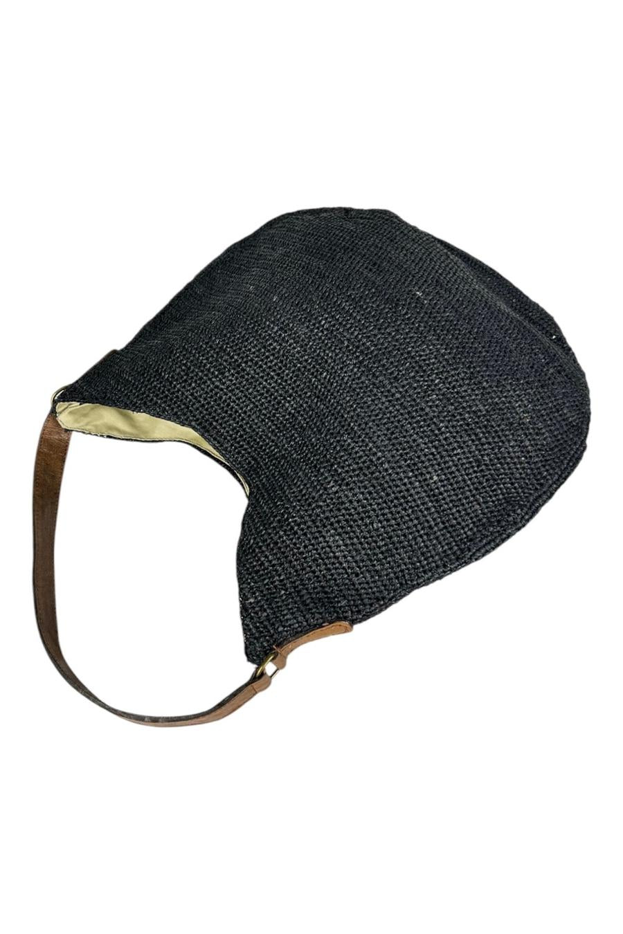 borsa donna Meva in rafia nero
