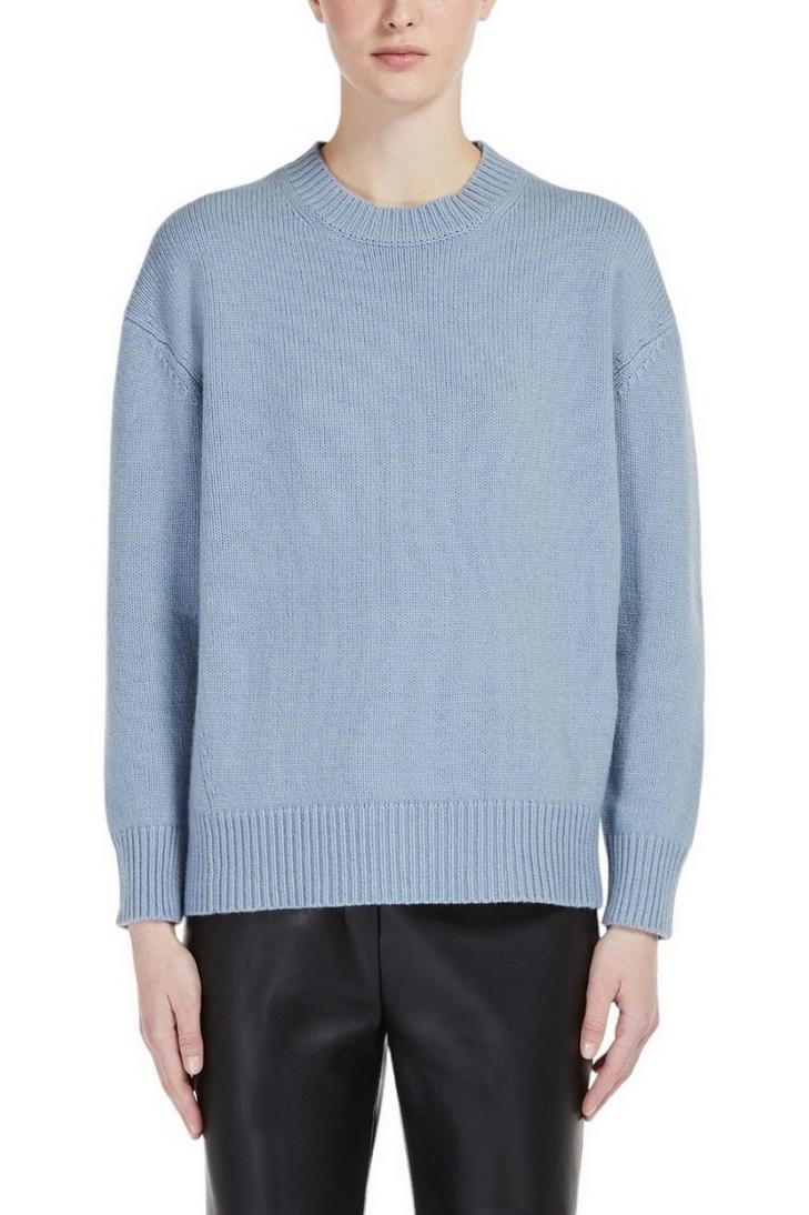 Maglia donna azzurra girocollo