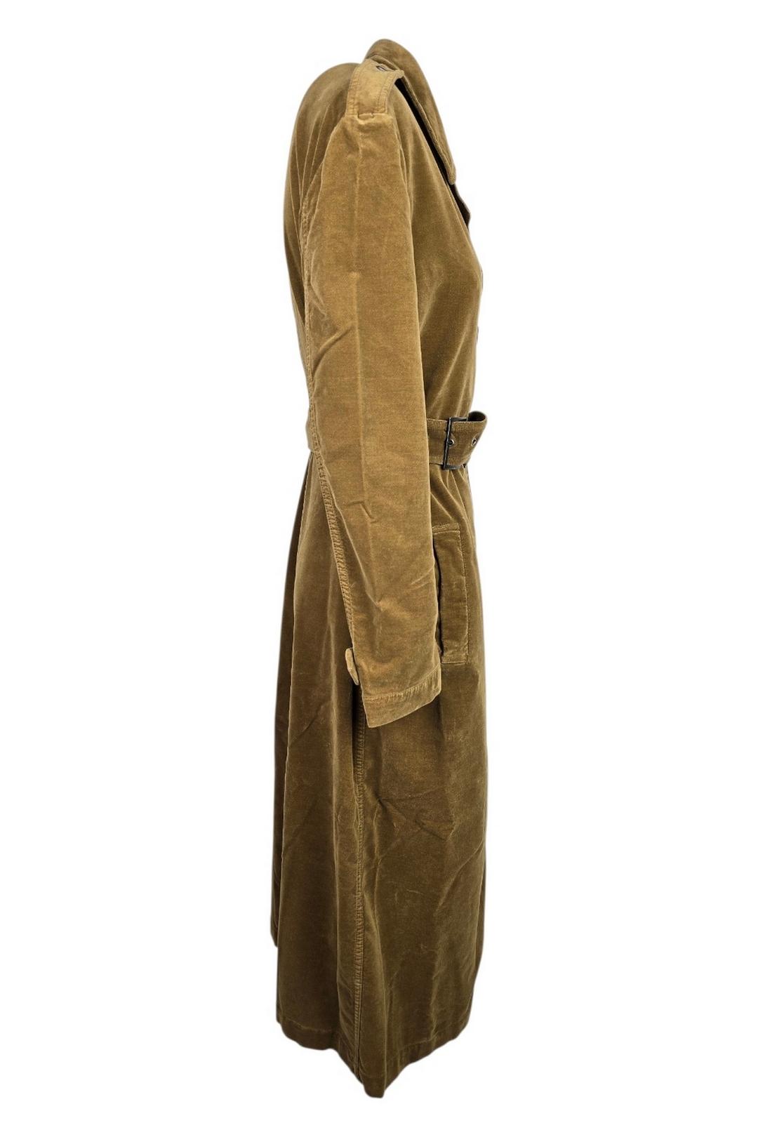 trench donna in velluto cammello