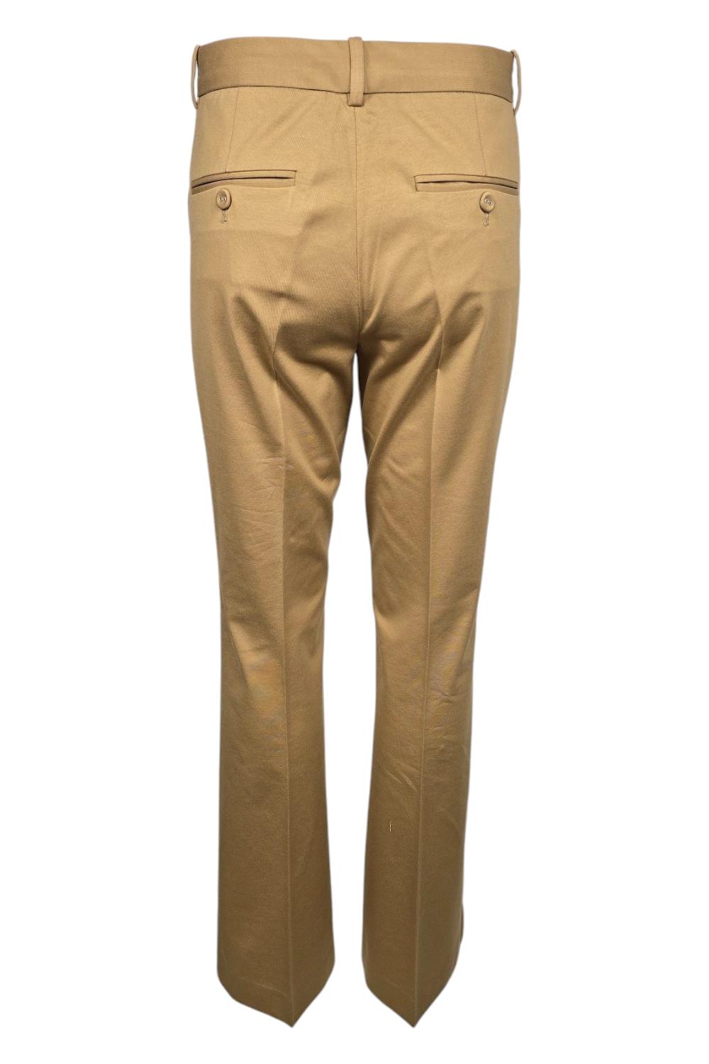 pantaloni donna a zampa in filo di scozia cammello