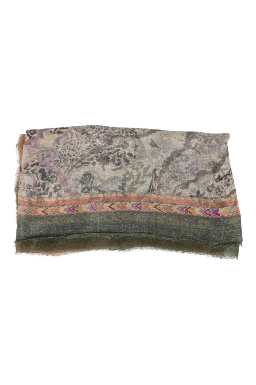 sciarpa donna fantasia cachemire militare e rosa