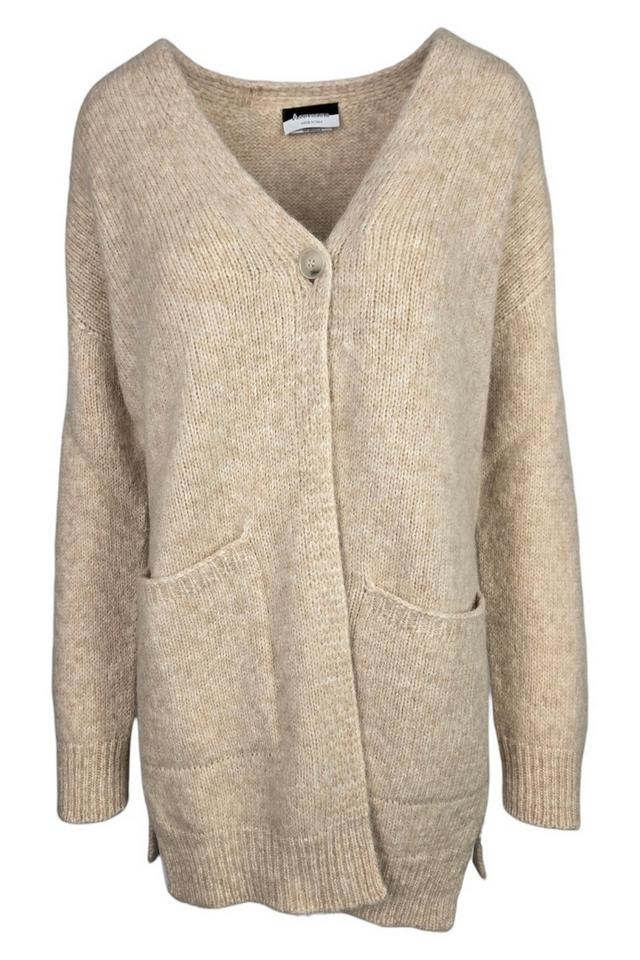 cardigan donna lungo in alpaca cammello