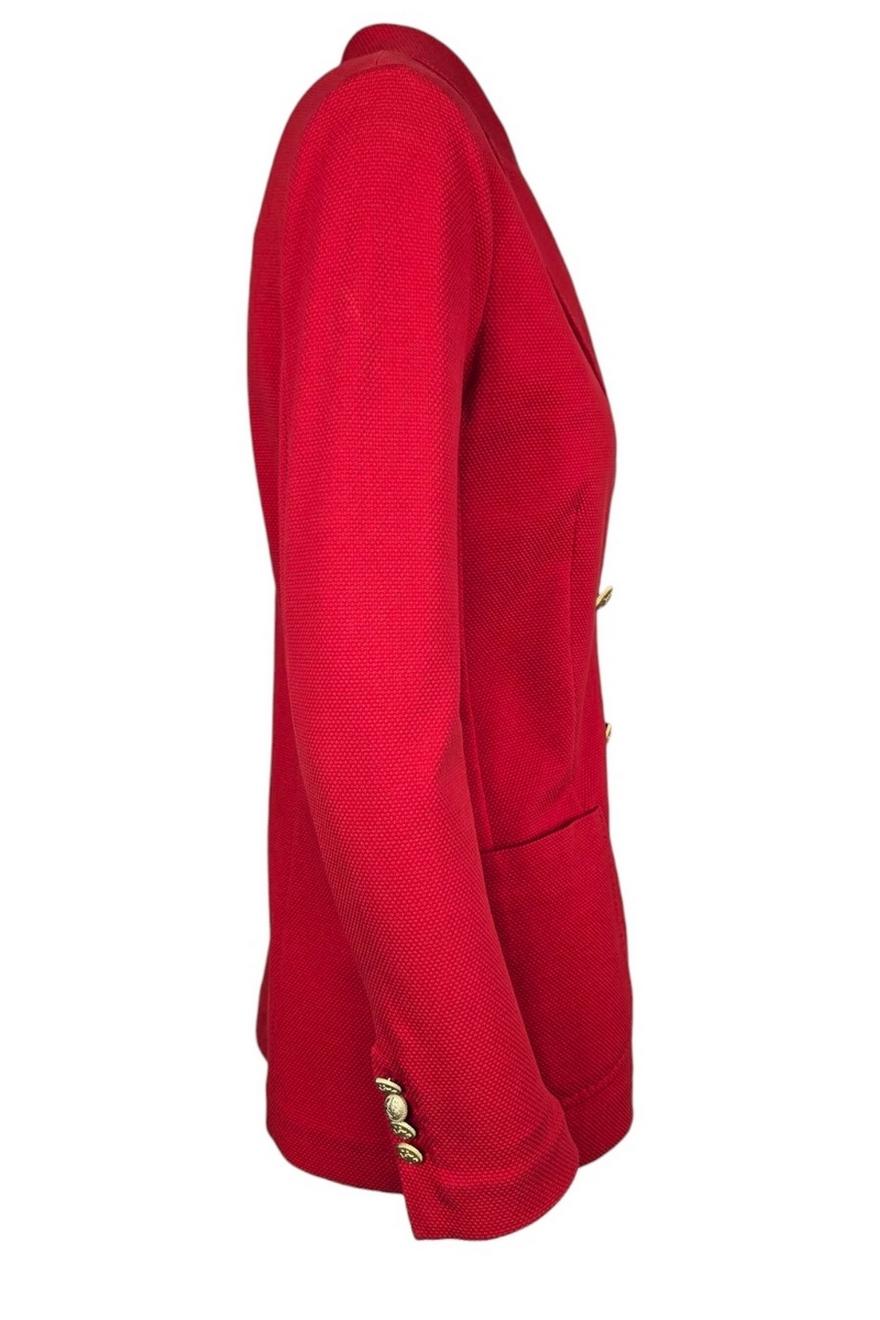 giacca donna doppiopetto in piquet rosso