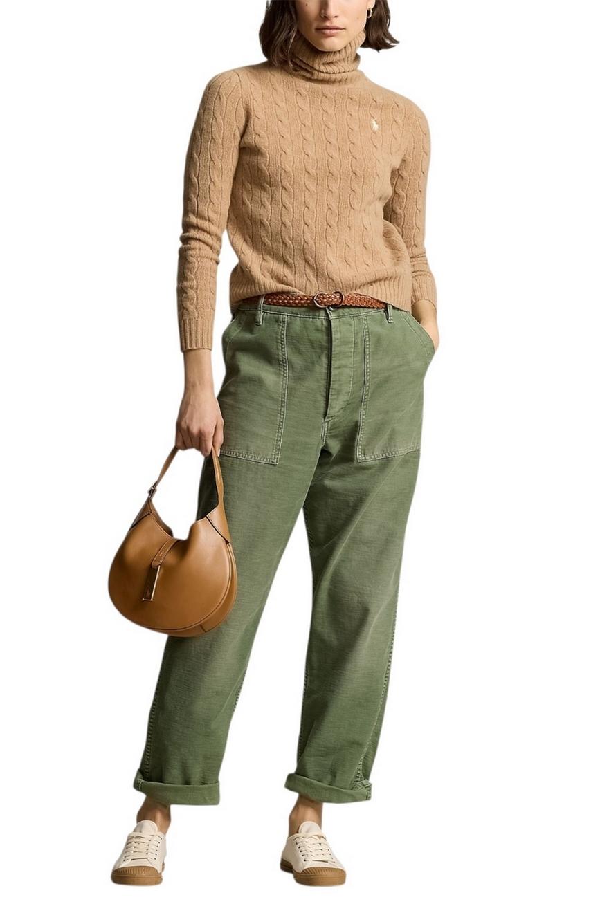dolcevita donna a trecce cammello