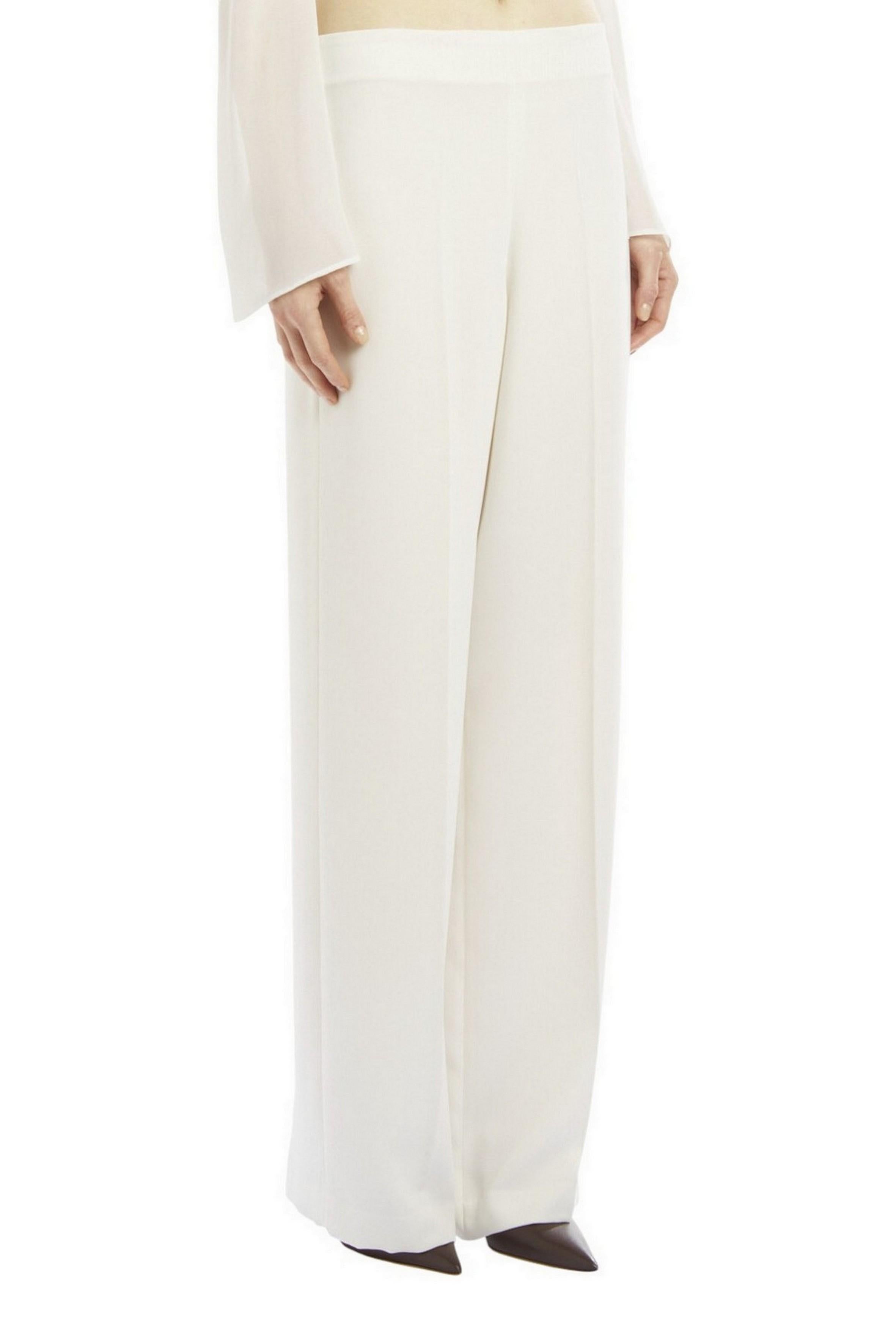 pantalone donna largo in cady latte