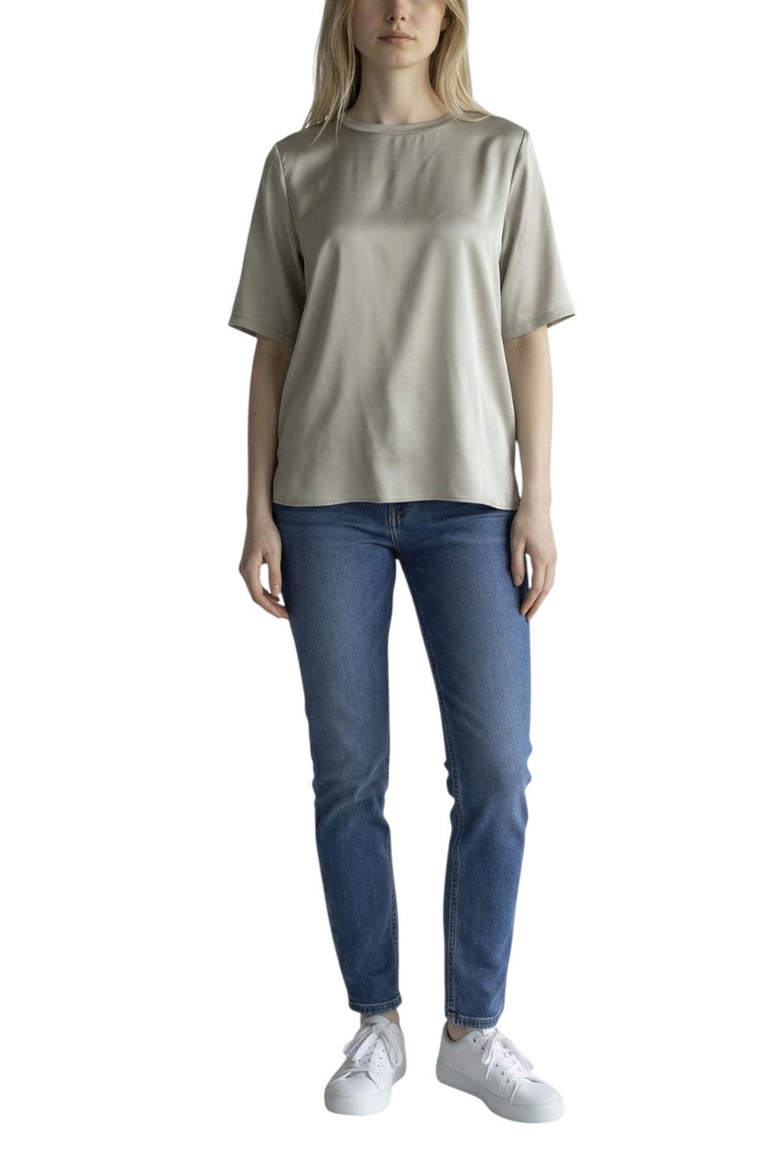 t-shirt donna in raso avorio