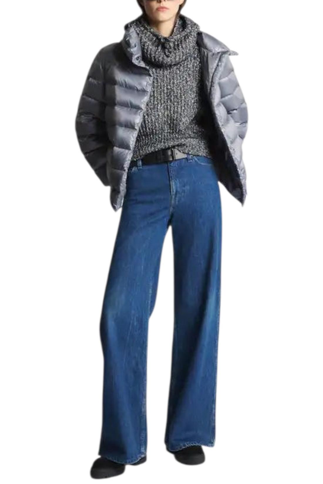 Piumino donna azzurro con gancio
