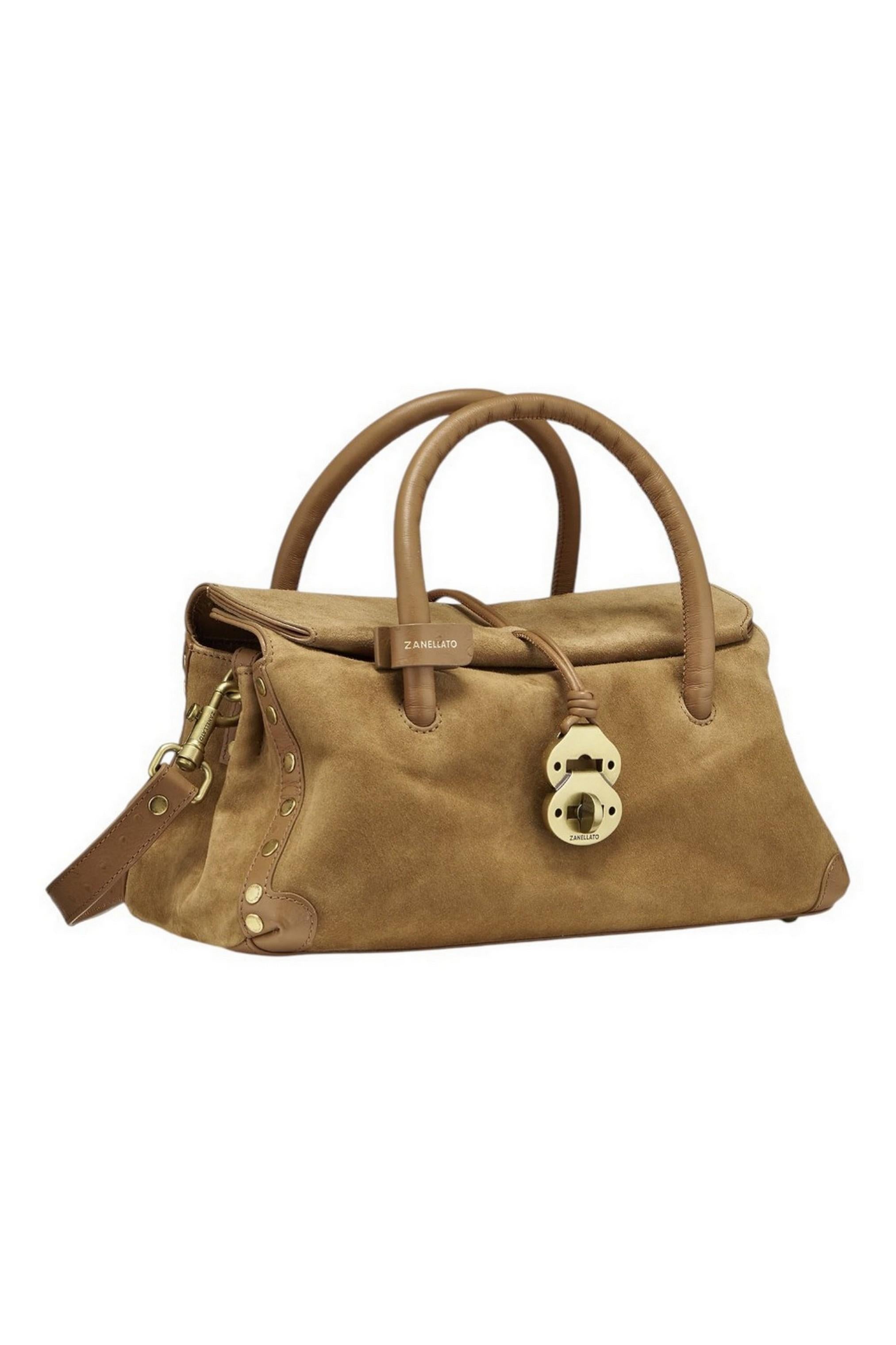 borsa donna dotta small in pelle Zashmere & Cactus biscotto
