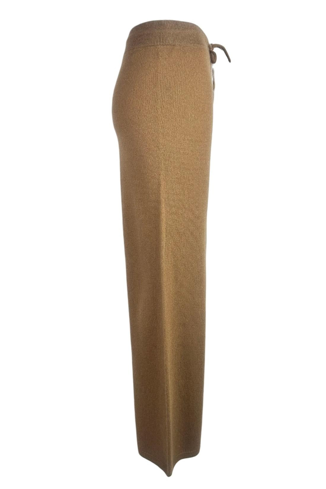 pantalone donna in cachemire caramello
