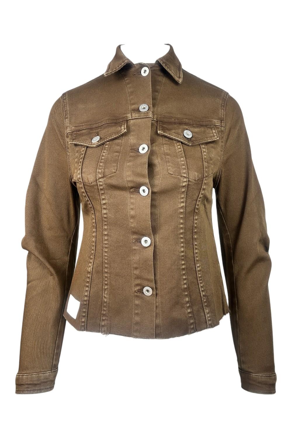 giubbotto donna in jeans tabacco
