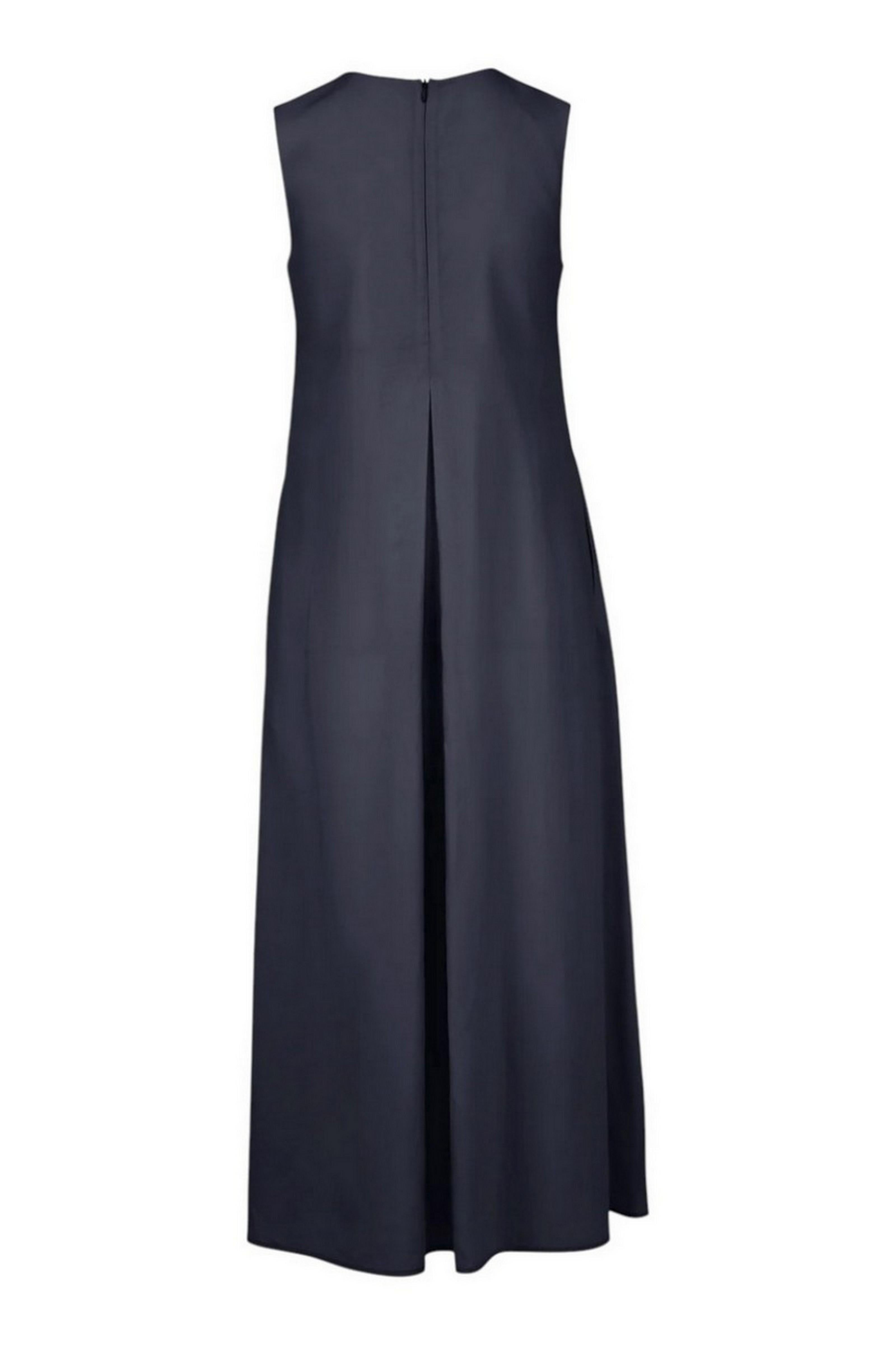 abito donna a pieghe in lyocell blu