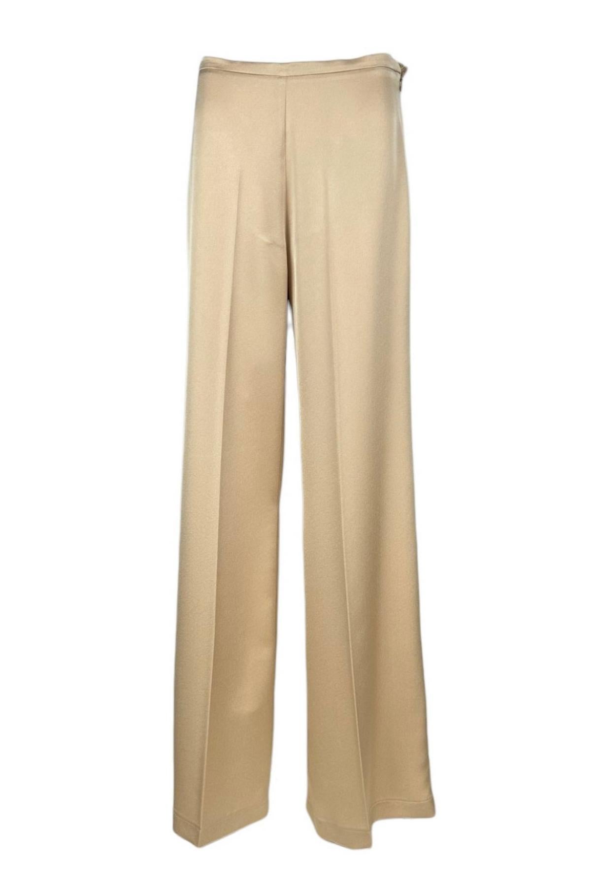 pantalone donna in anvers satin lucido beige