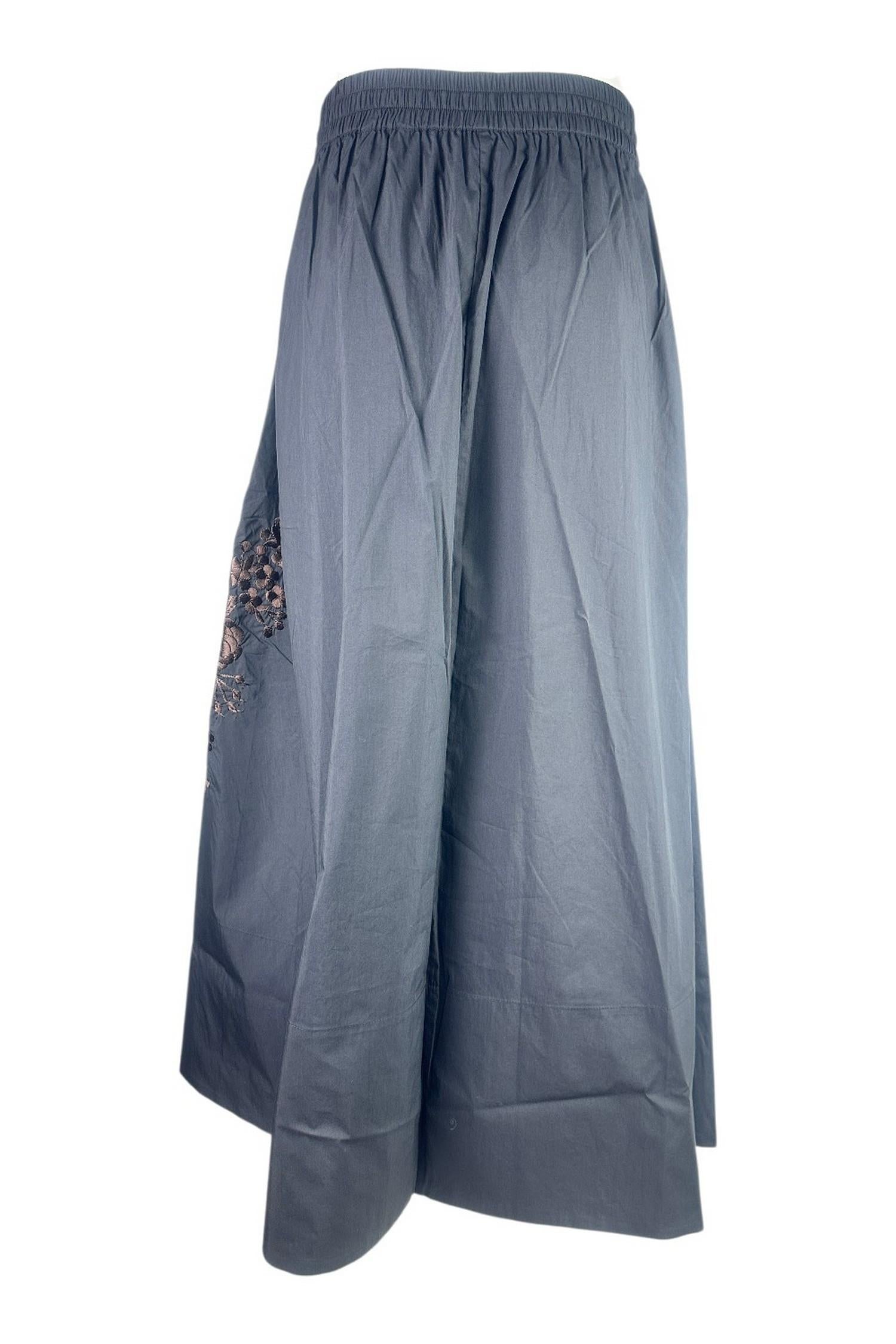 gonna donna in nylon ricamato nero e marrone