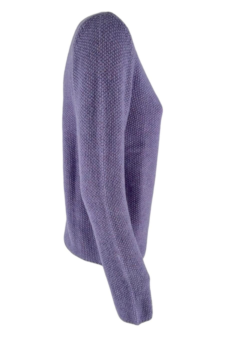 Maglia donna girocollo melange lilla