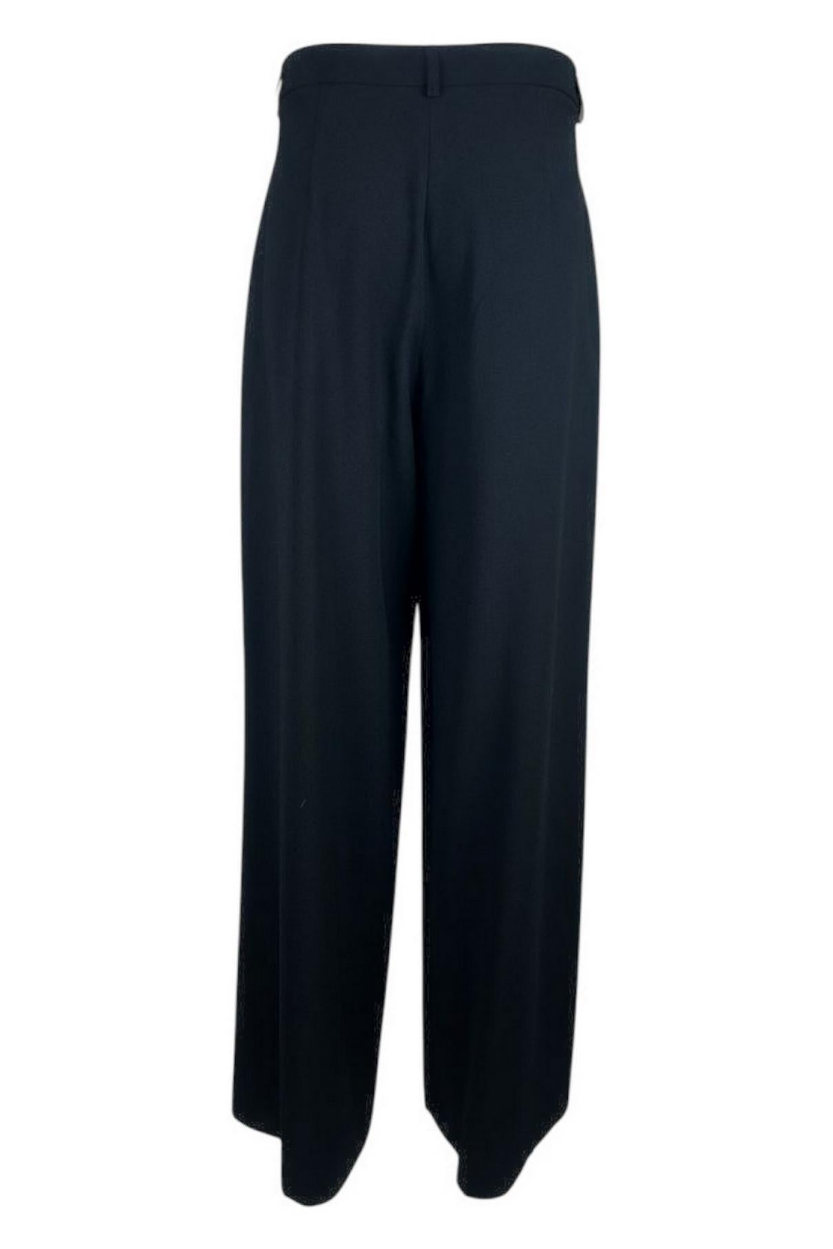 pantalone donna con doppie pinces nero