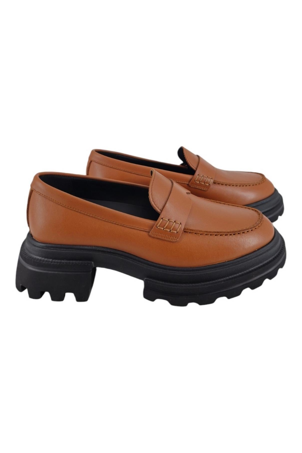 mocassino donna in pelle cuoio