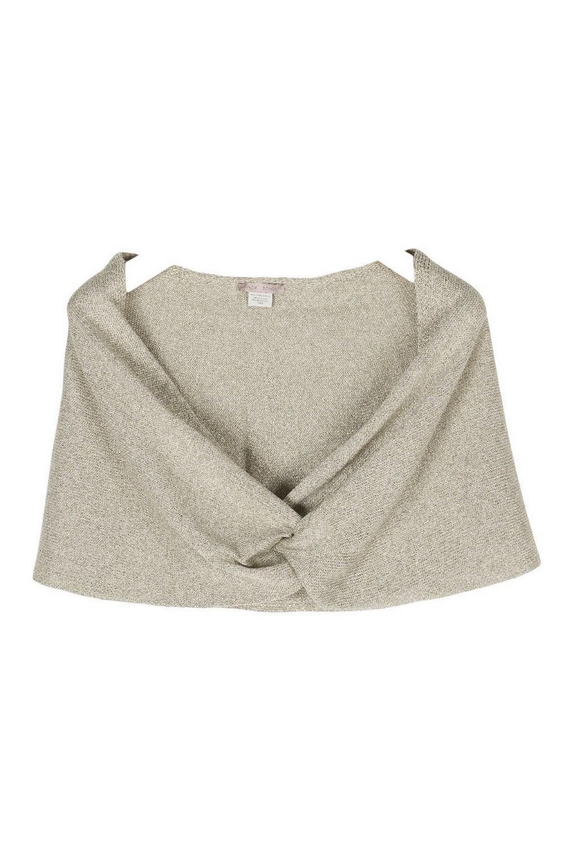 poncho donna in lurex con nodo oro