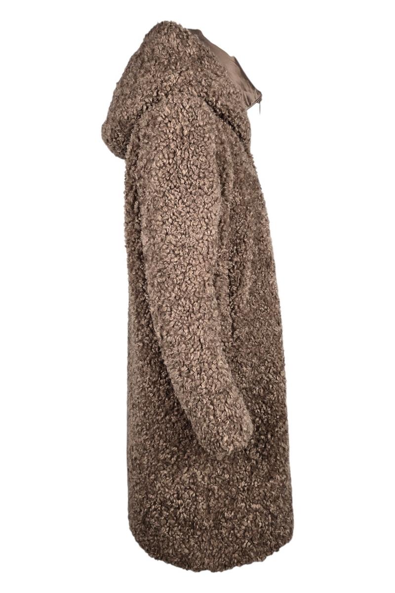 ecopelliccia donna castagna con gilet in piuma castagna
