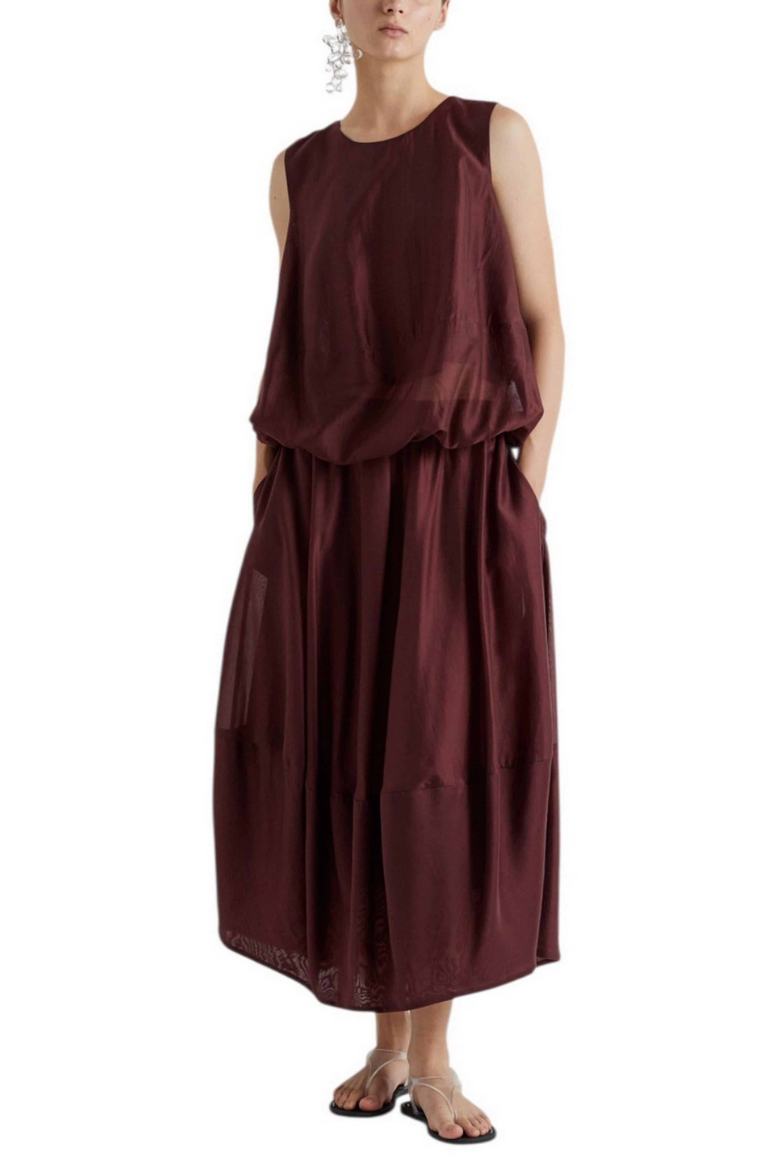 canotta donna in mussola bordeaux
