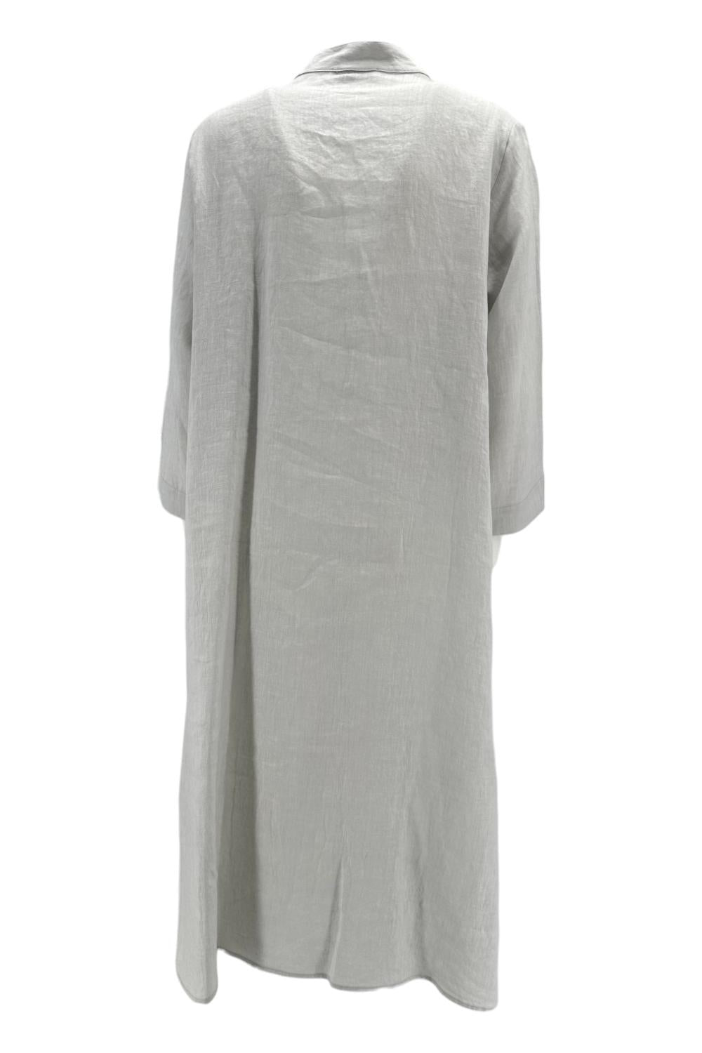 abito donna in lino perla con ricami