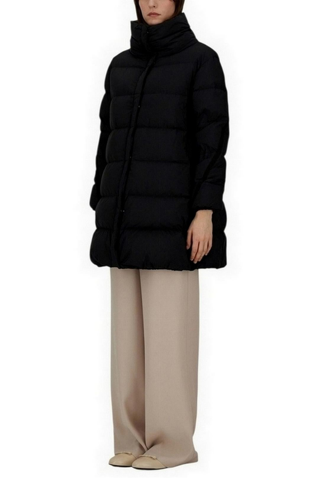 piumino donna dettagli gros nero