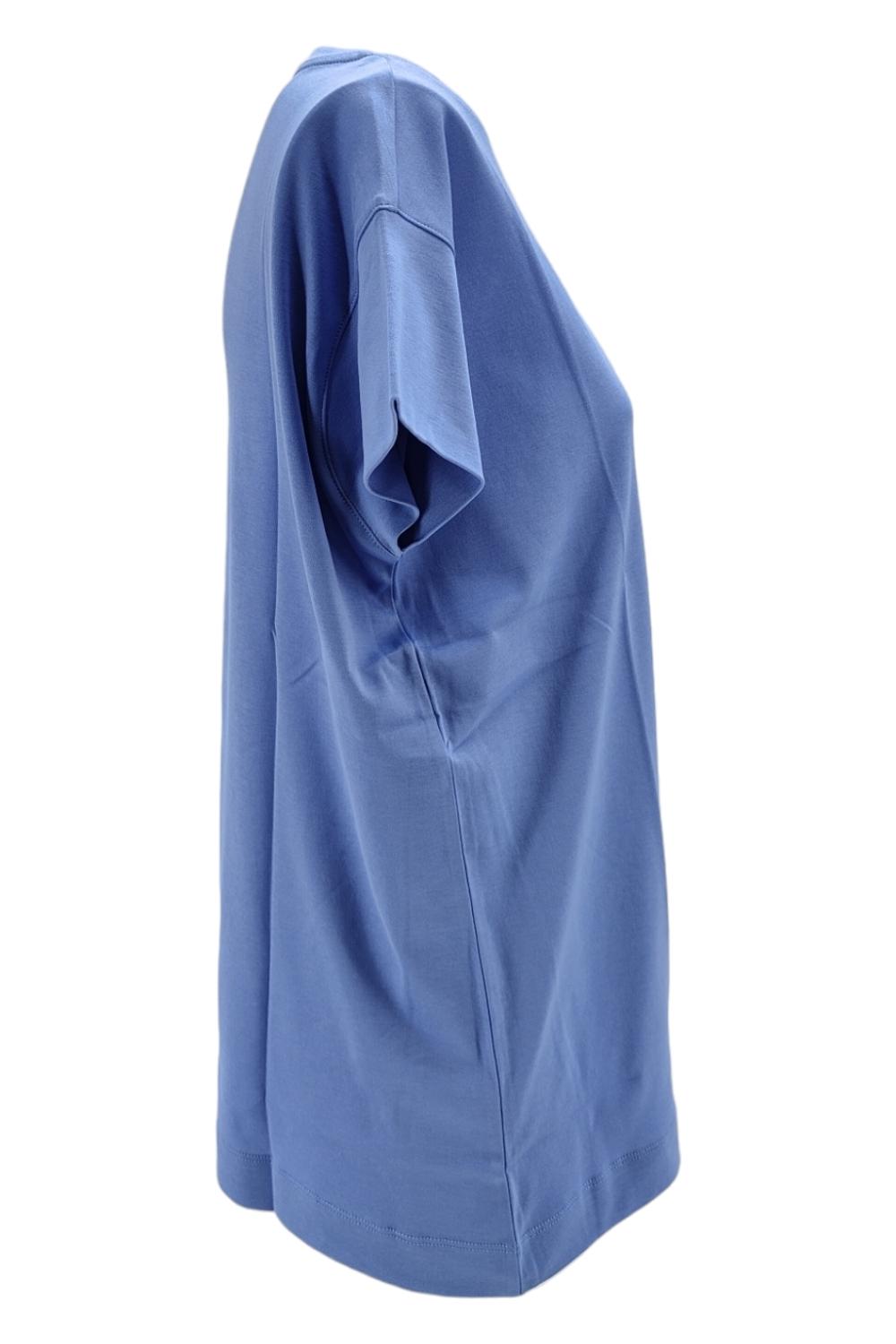 t-shirt donna azzurro modello over cotone supima