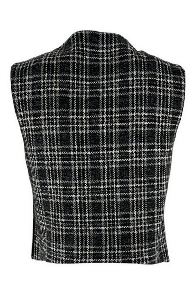 Gilet doppiopetto fantasia galles bianco e nero 