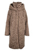 Women's chestnut faux fur coat with chestnut down vest Bomboogie