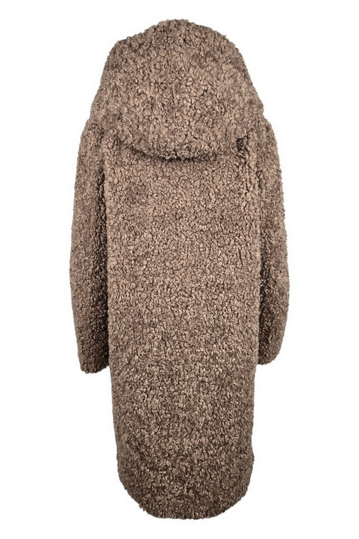 ecopelliccia donna castagna con gilet in piuma castagna 