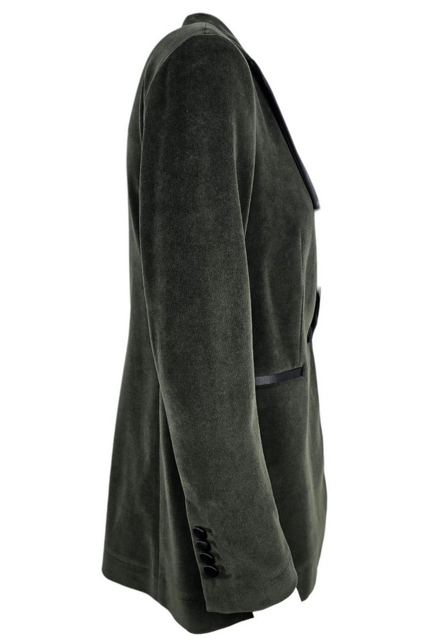 giacca donna smoking in velluto liscio militare 